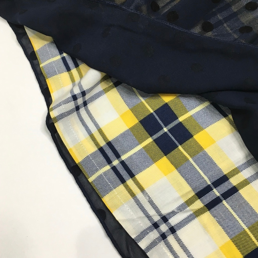 Miss Finch Skirt Yellow, Navy & White Plaid Large new - Picture 4 of 8